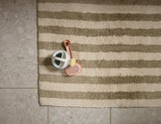 Olive Stripe Bath Mat