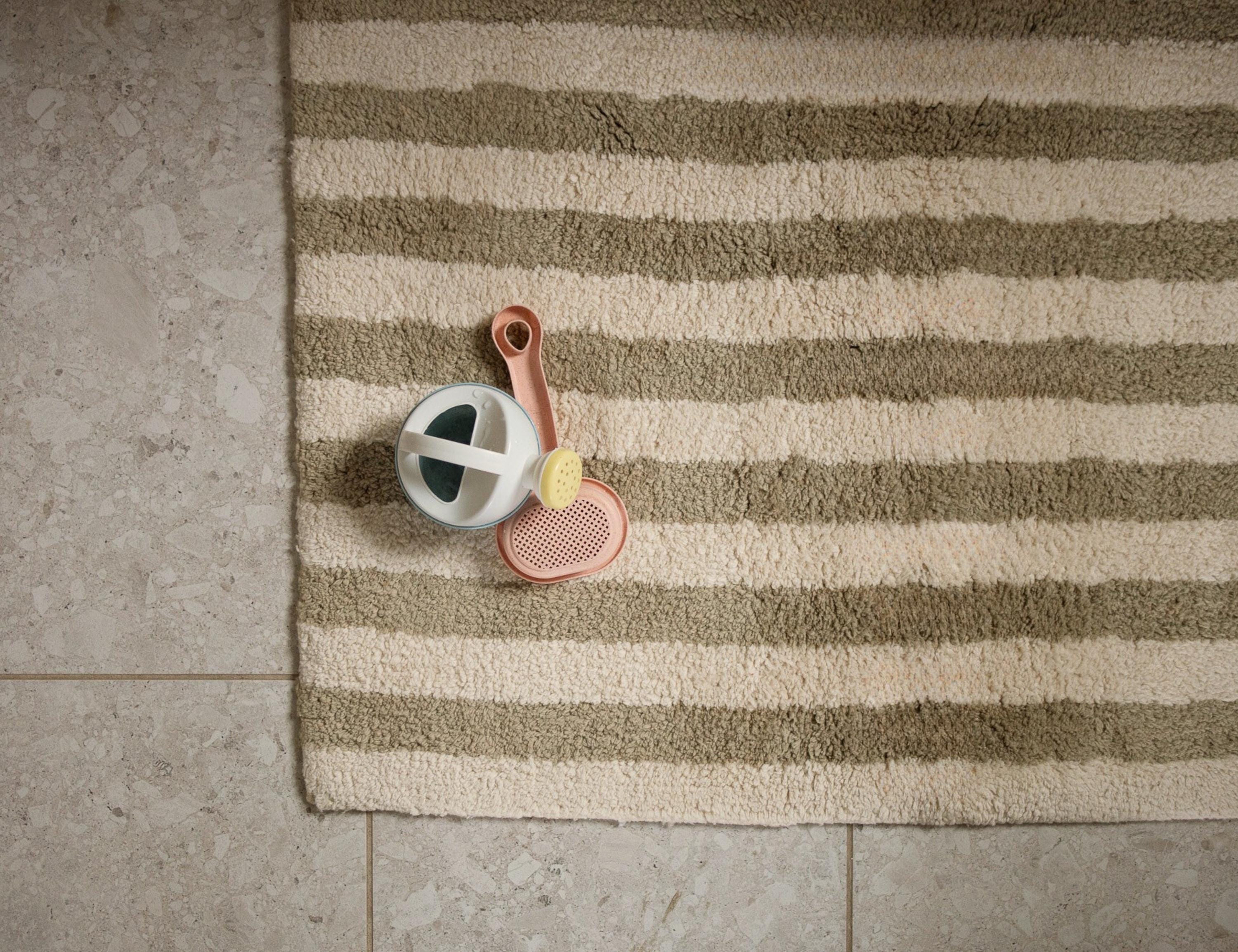 Olive Stripe Bath Mat