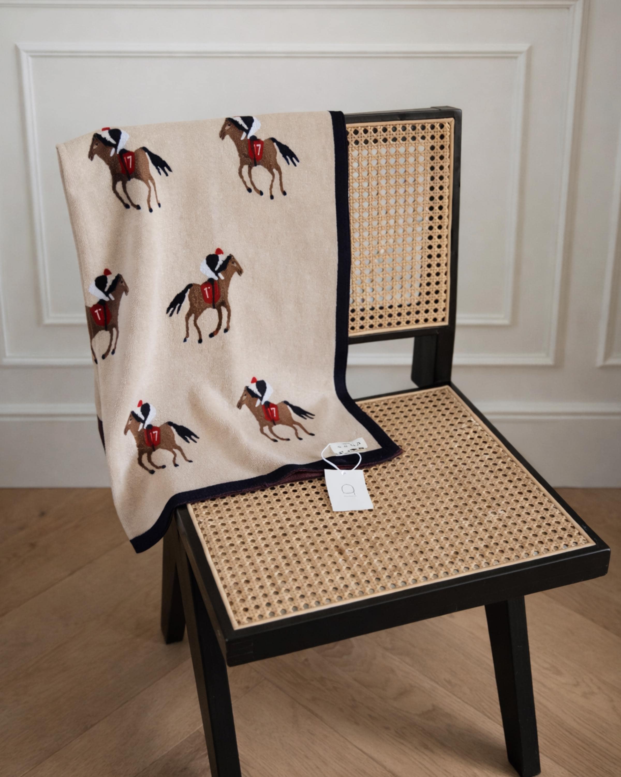 Horse Print Cotton Knit Baby Blanket