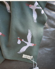 Stork Cotton Knit Baby Blanket
