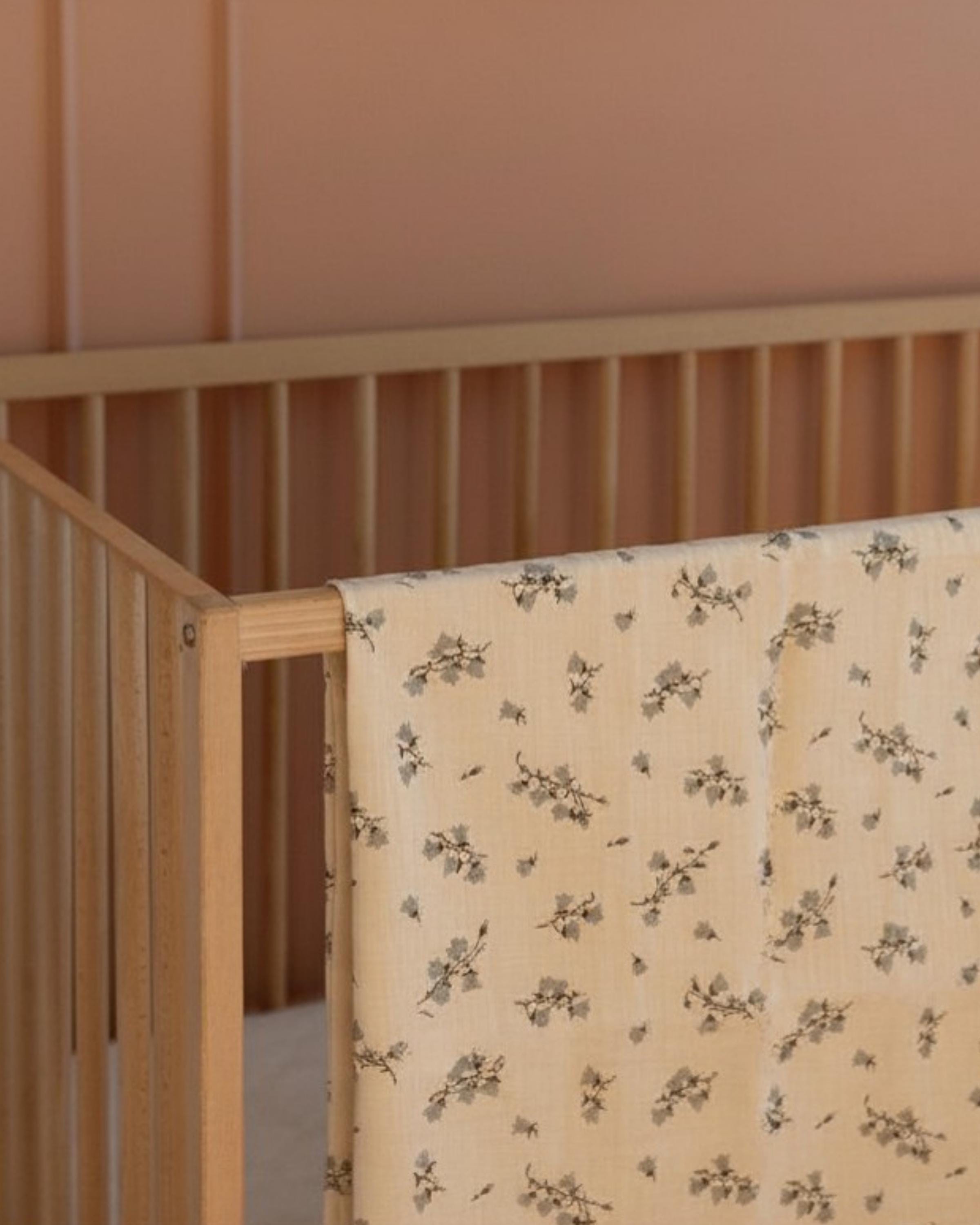Vintage Floral Cotton Muslin Baby Blanket