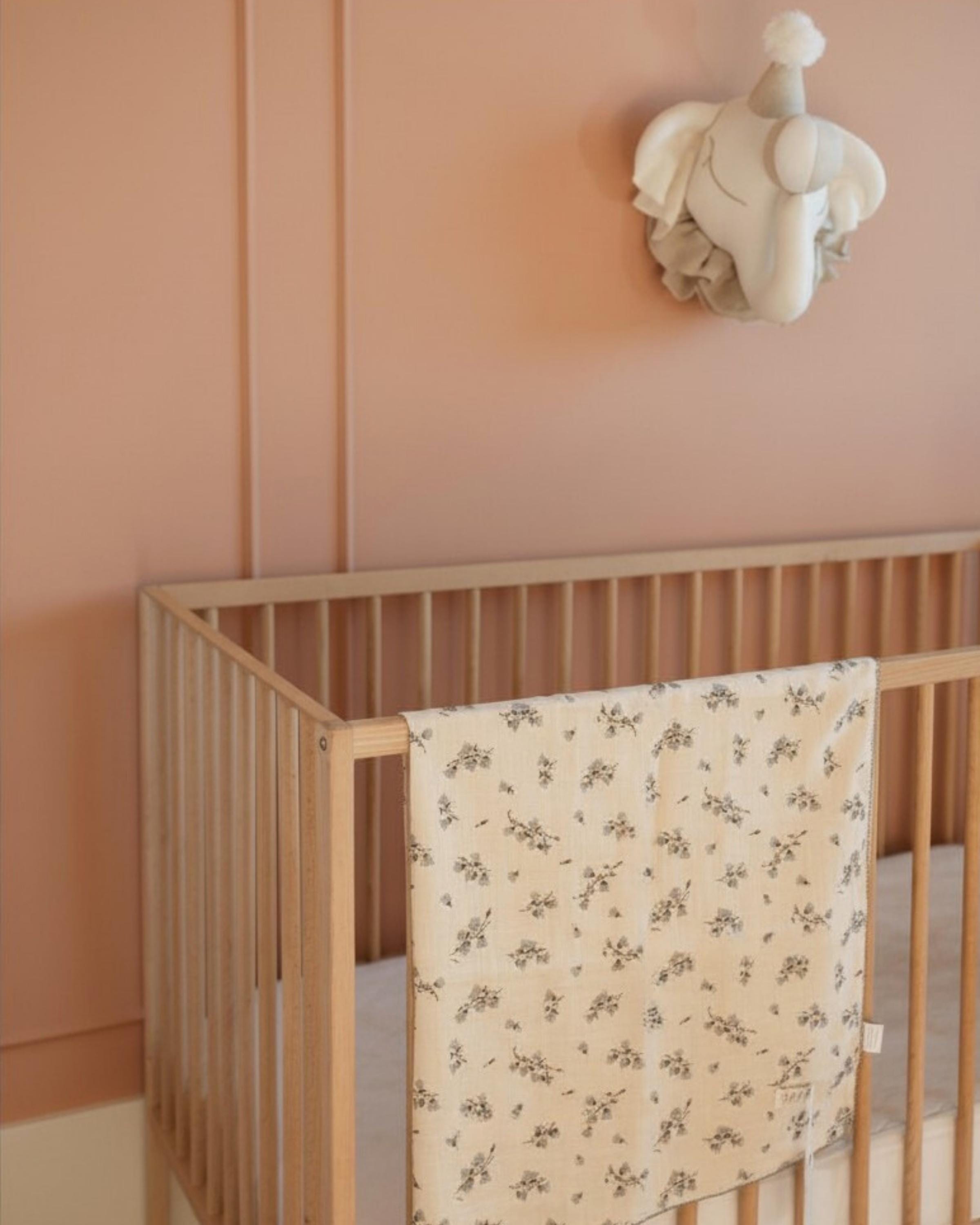 Vintage Floral Cotton Muslin Baby Blanket