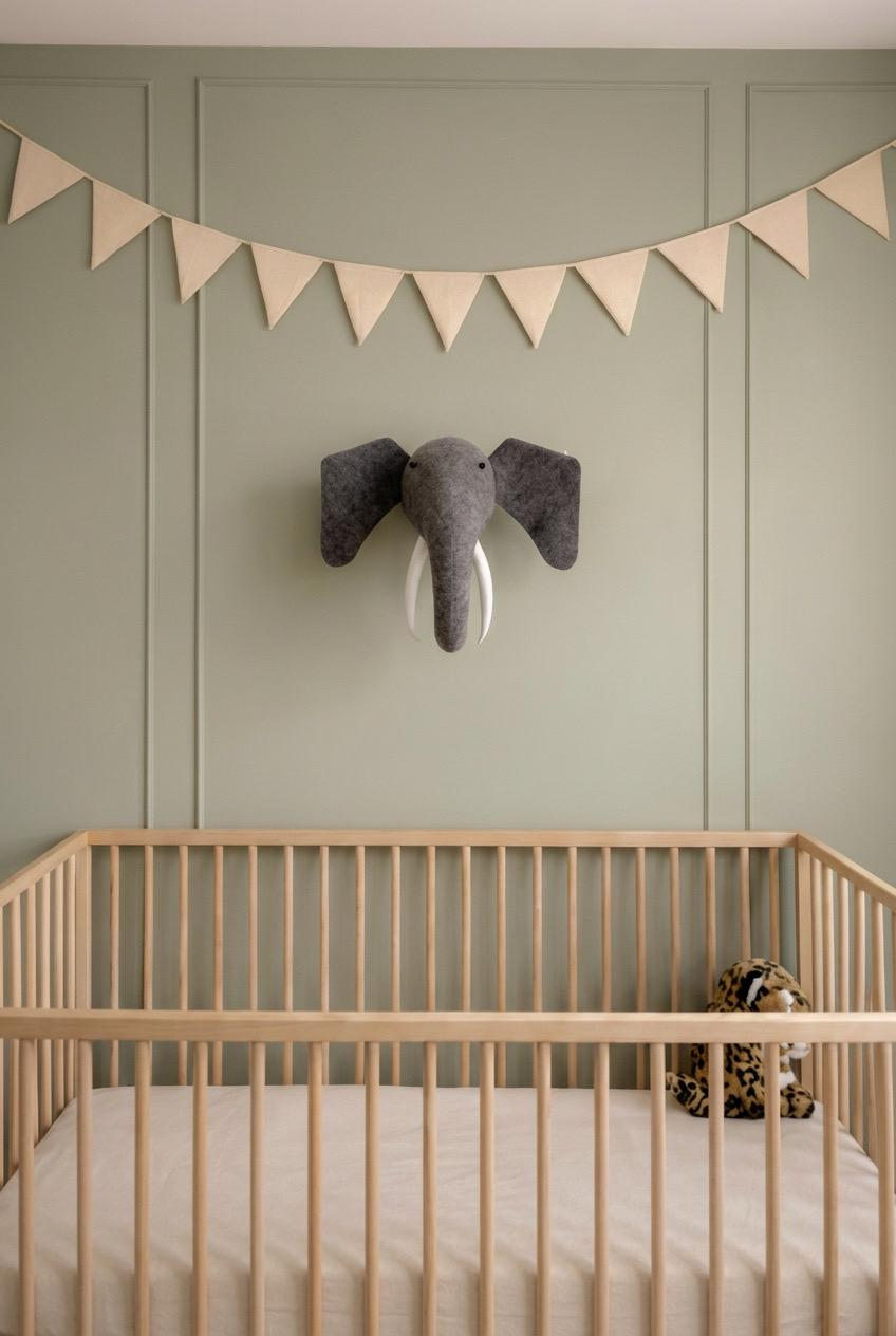 Eddie the Elephant – Felt Animal Wall Mount