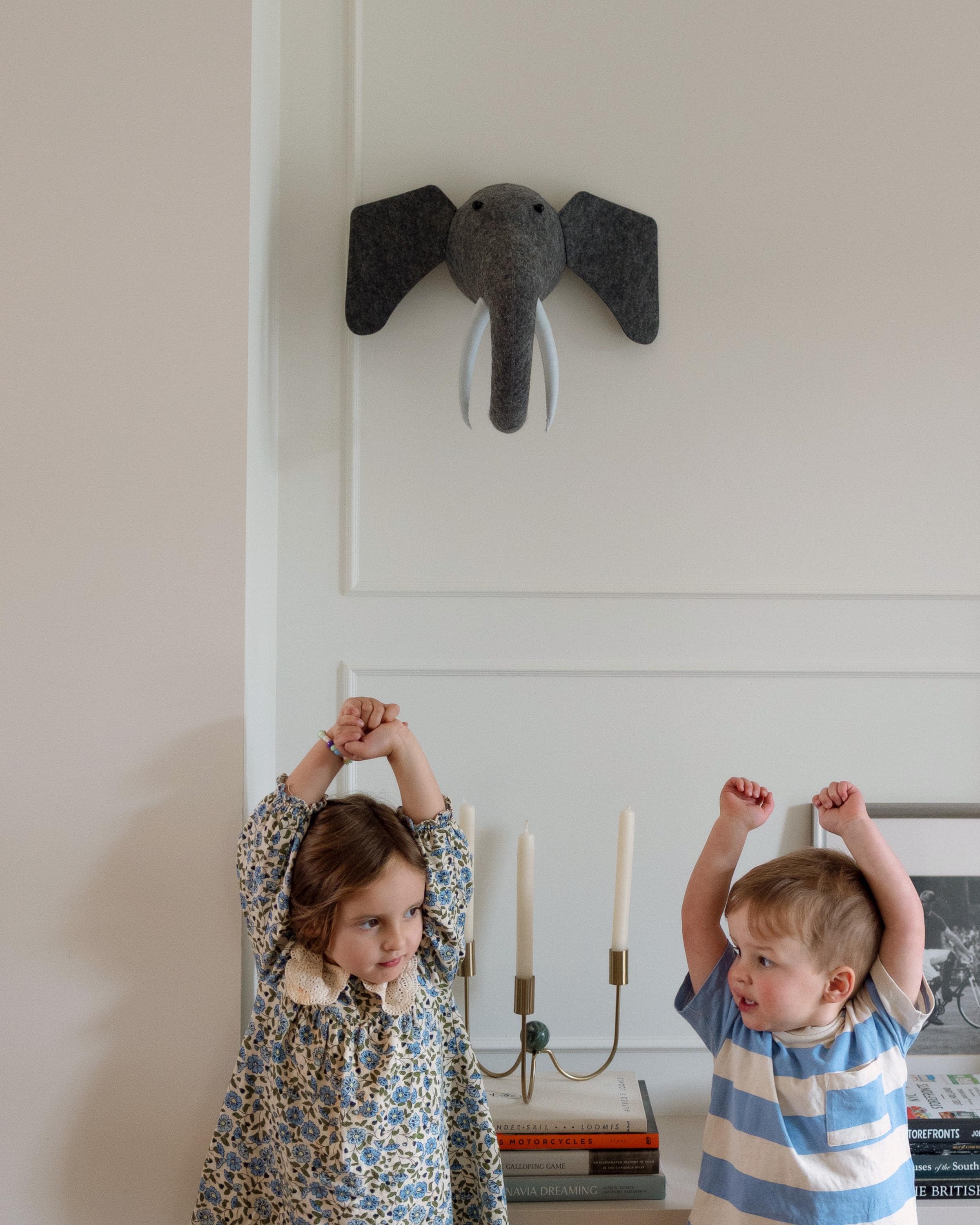 Eddie the Elephant – Felt Animal Wall Mount