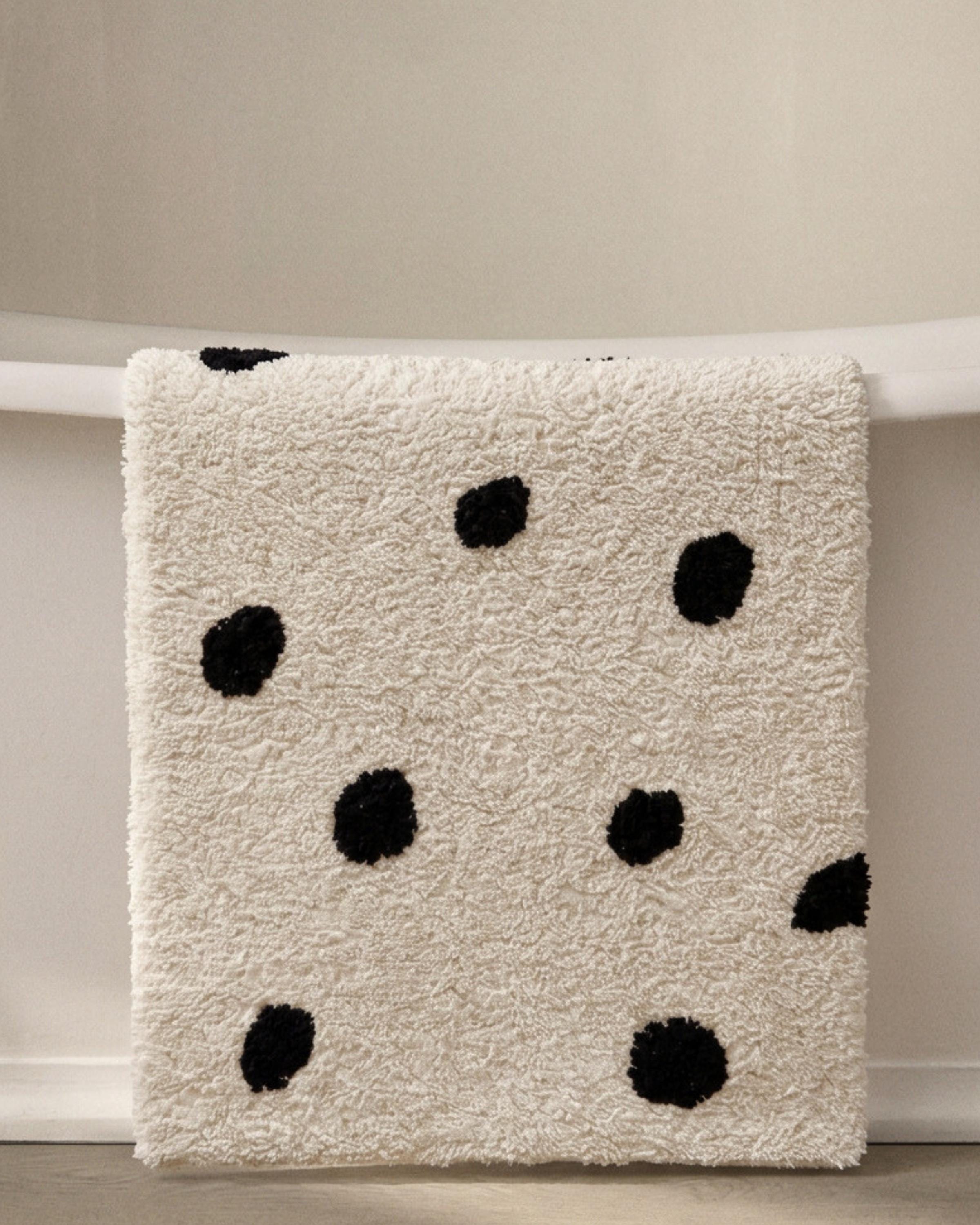 Cream Polka Dot Bath Mat