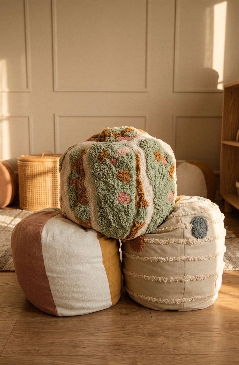 Meadow Play Textured Pouf