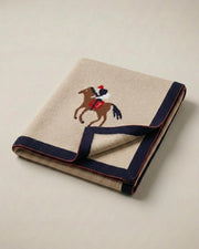 Horse Print Cotton Knit Baby Blanket