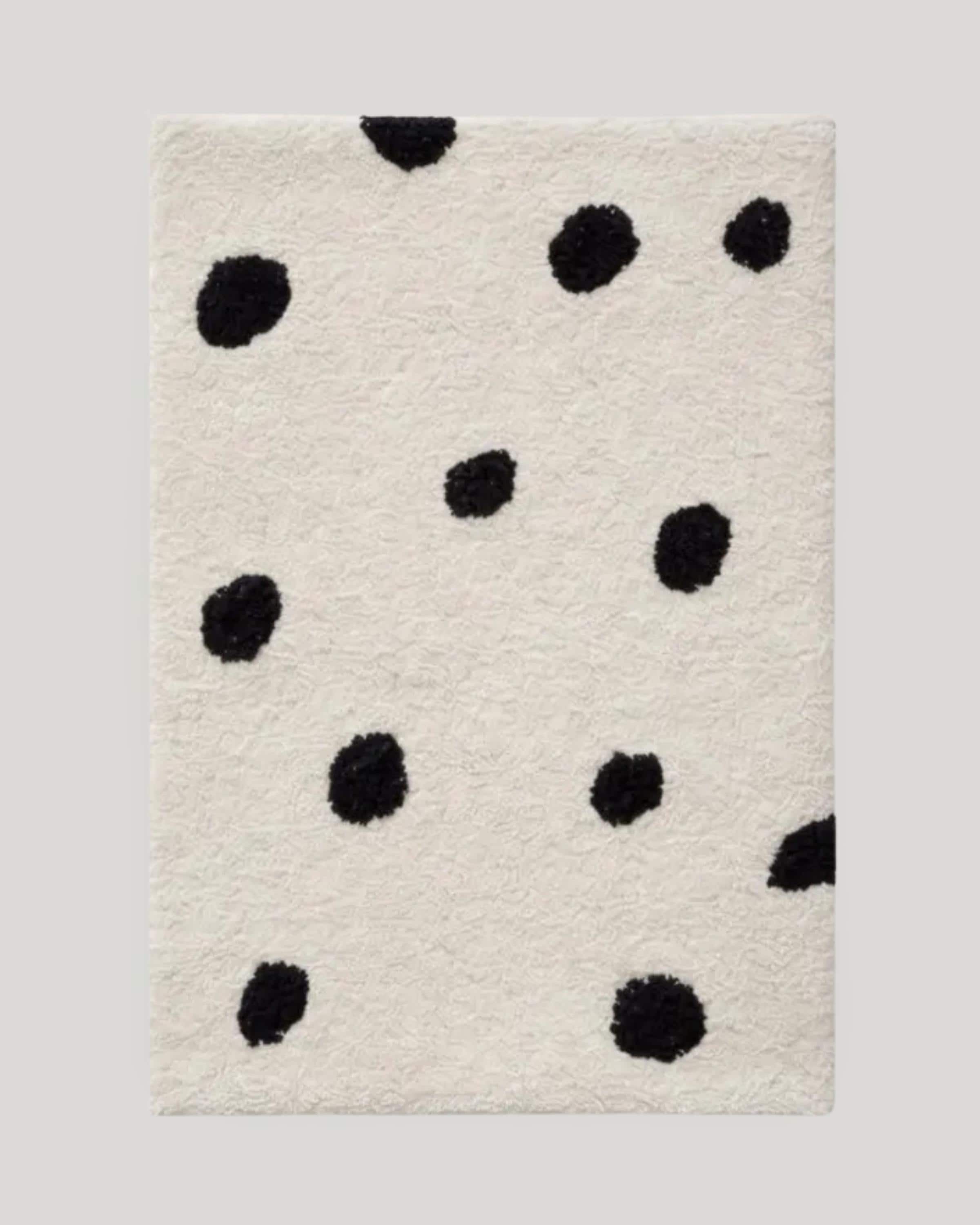Cream Polka Dot Bath Mat
