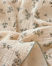 Vintage Floral Cotton Muslin Baby Blanket