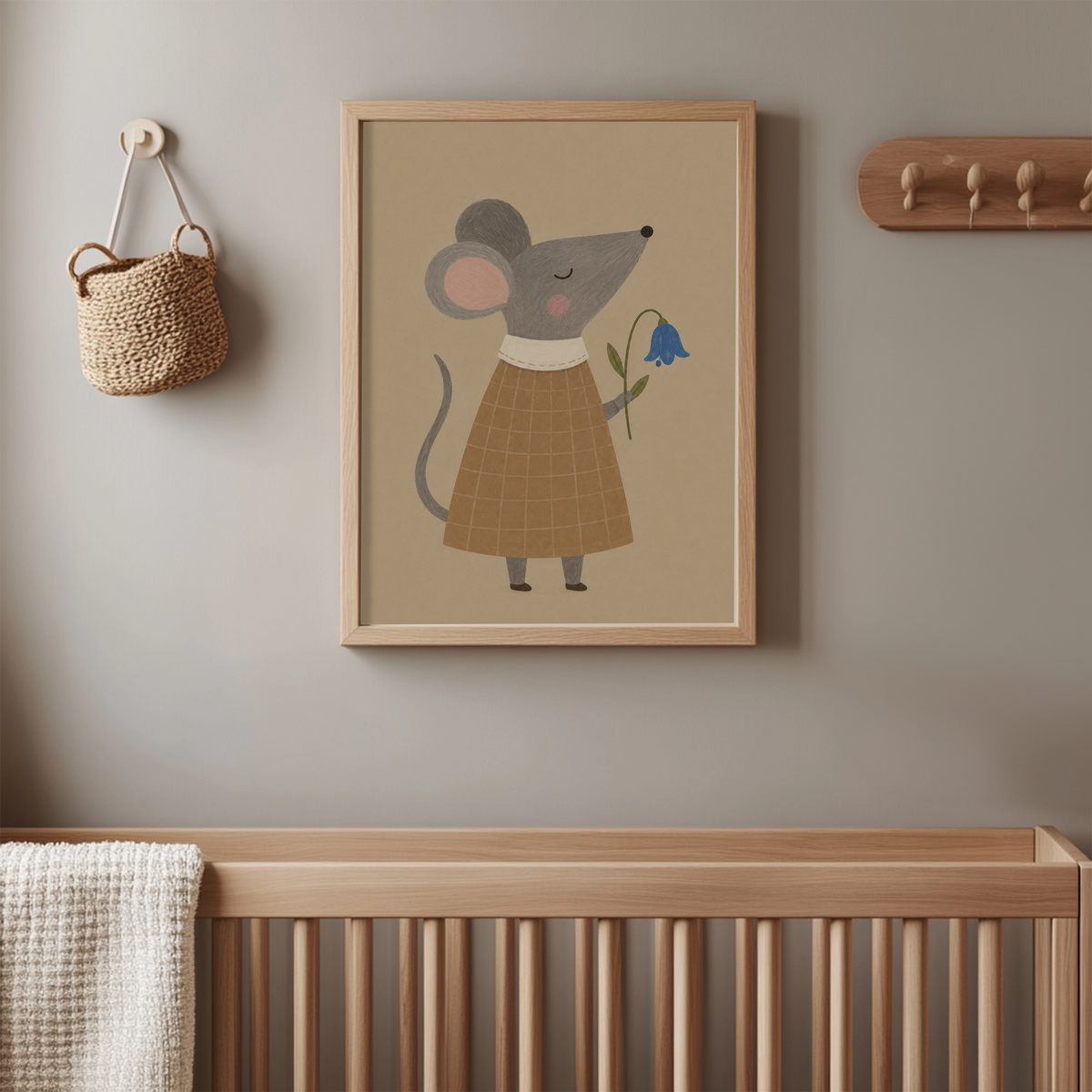Mouse Wildflower Wall Art Poster