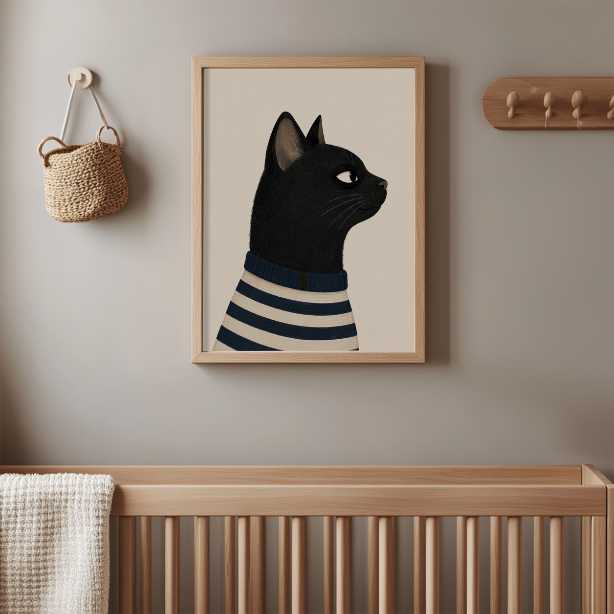 Black Cat Wall Art Poster