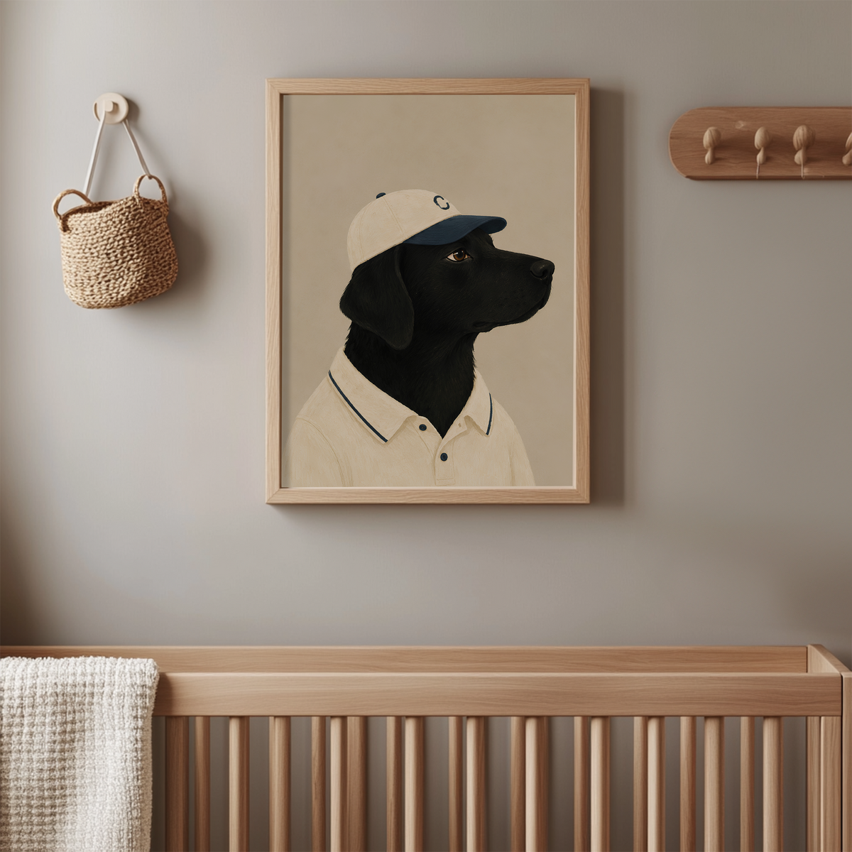 Labrador Baseball Wall Art Poster