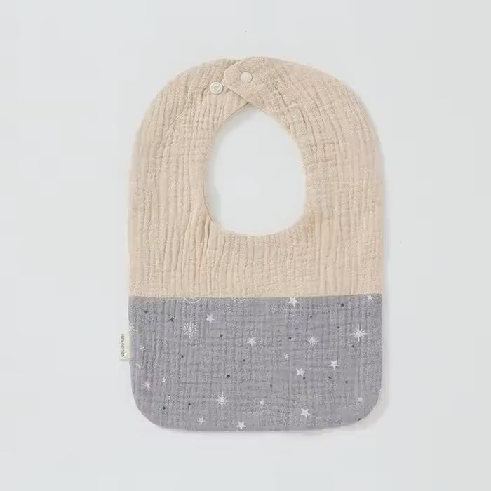 Load video: Baby Bib - Purple &amp; Khaki