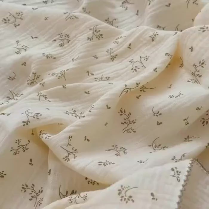 Load video: Floral Cotton Muslin Baby Blanket
